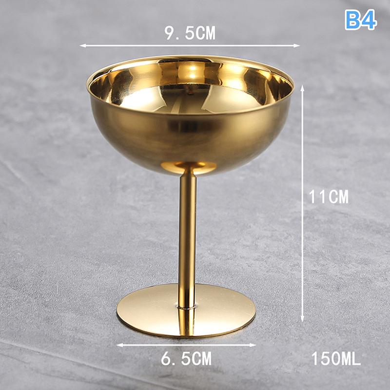 Retro High-Foot Dessert Cup 304 Stainless Steel Luxury Container for Ice Cream Cocktails Pudding Hotel & Restaurant Quality