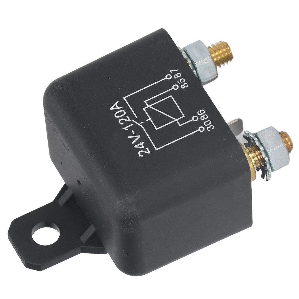 Реле соленоида стартера, латунная катушка, быстрый запуск двигателя, сильная мощность, 4-контактное реле стартера автомобиля, 120 А, 24 В