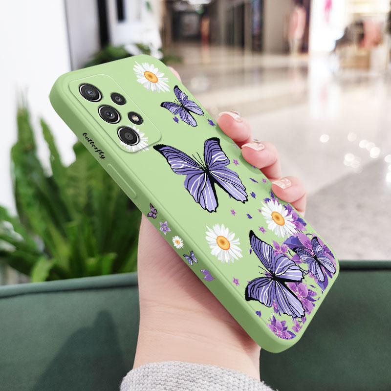Purple Butterflies Case For Samsung A56 A54 A36 A34 A26 A24 A17 A16 A14 A73 A53 A33 A13 A72 A52 A32 A15 A25 A35 A22 A07 A06