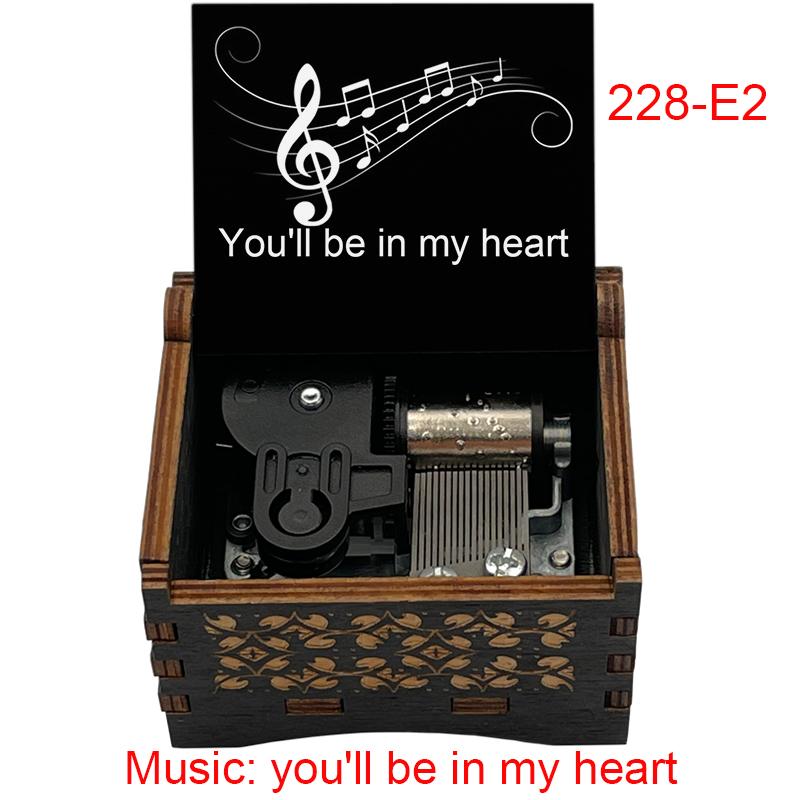You'll Be in My Heart Wooden Music Box Mechanical Movement Special Cute Wooden Friends Family Christmas Gift