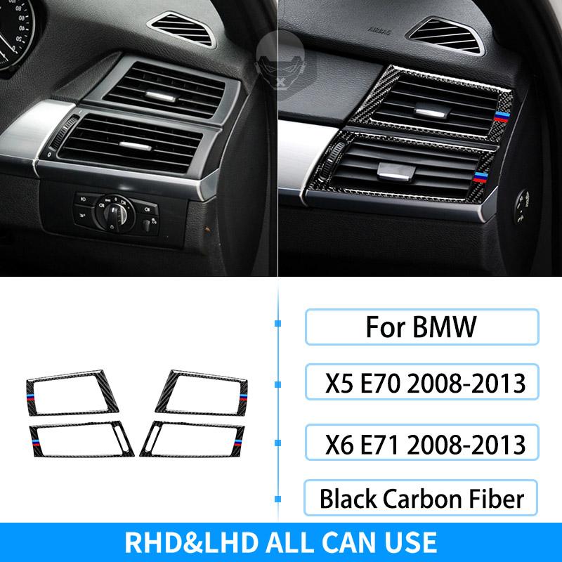 RRX для BMW X5 E70 X6 E71 2008-2013 углеродное волокно, внутреннее воздуховыпускное отверстие, противозапотевающая фурма, навигационная панель, декоративная накладка