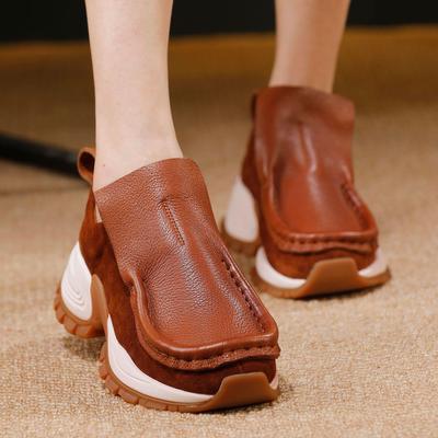 Женские осенние слипоны класса люкс 2025 - Повседневная обувь из премиальной коровьей кожи