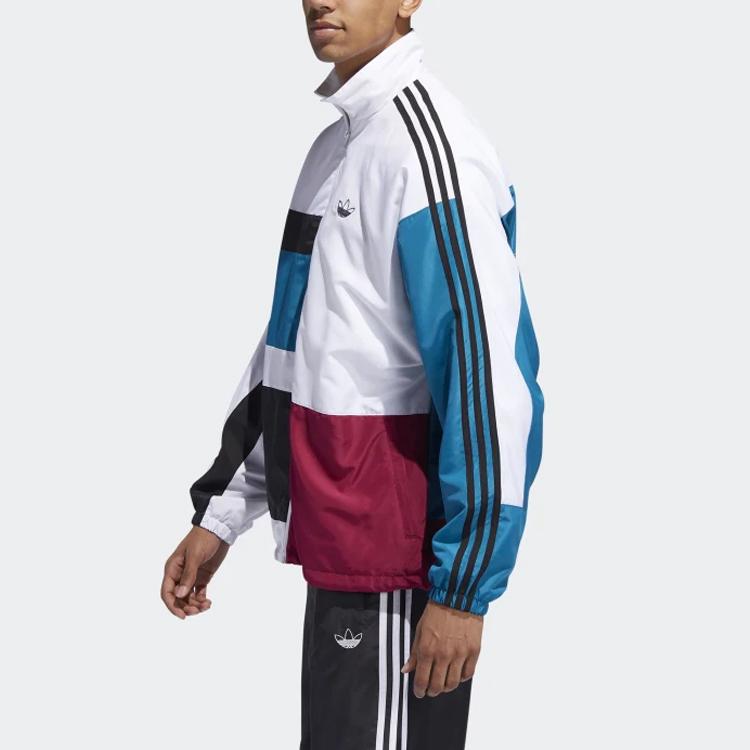adidas Originals Spirit Oversized Лоскутная спортивная куртка Мужские куртки Белые многоцветные ED6242
