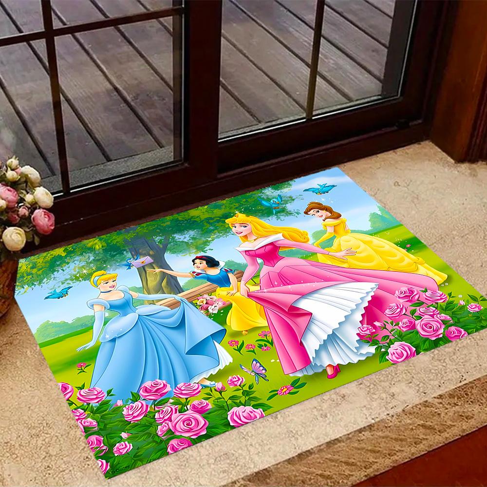 Disneyland Celebration Night Disney Cartoon Theme Anti-Slip Rug - Polyester, Home Decor, Suitable for Bedrooms, Living Rooms, Doorways, and Studios