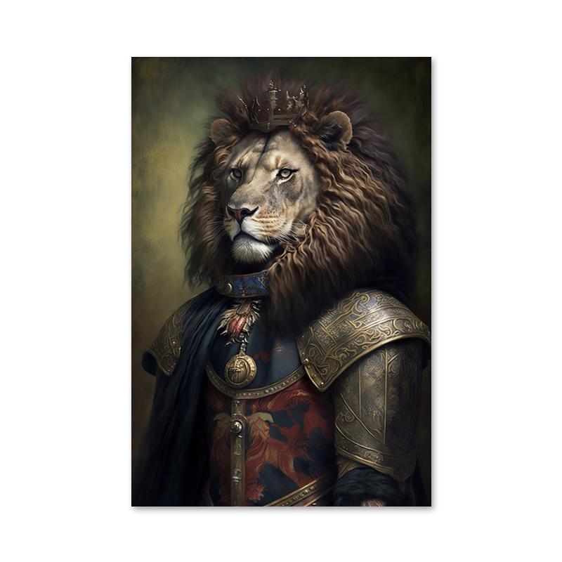 Аристократический постер с животными в стиле ретро, лев, жираф, кошка, печать на холсте, настенные художественные картины для украшения гостиной и дома