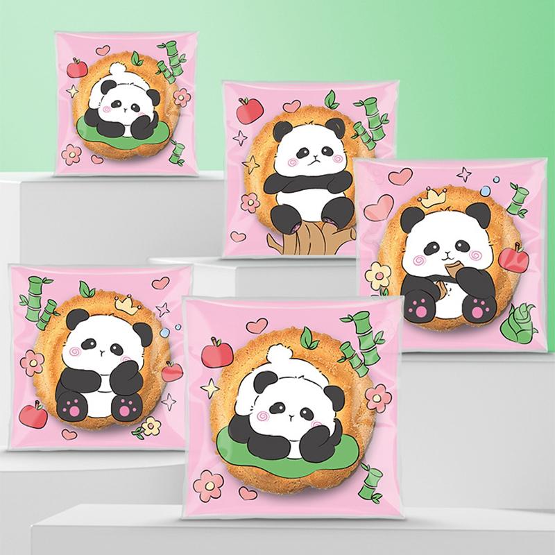 100Pcs Cute Bear Cartoon Self-Adhesive Bags For Snacks, Cookies & Cranberry Treats - Perfect For Parties & Gifts