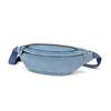 Women Denim Sling Bag Crossbody Fanny Pack Casual Half Moon Chest Bag Blue Jean Waist Pack with Adjustable Strap for Travel