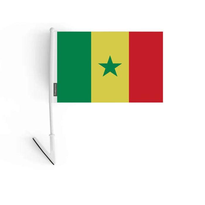 Drapeau Adhésif - Sénégal - 14 X 21 Cm - Polyester - Léger - Recto/verso