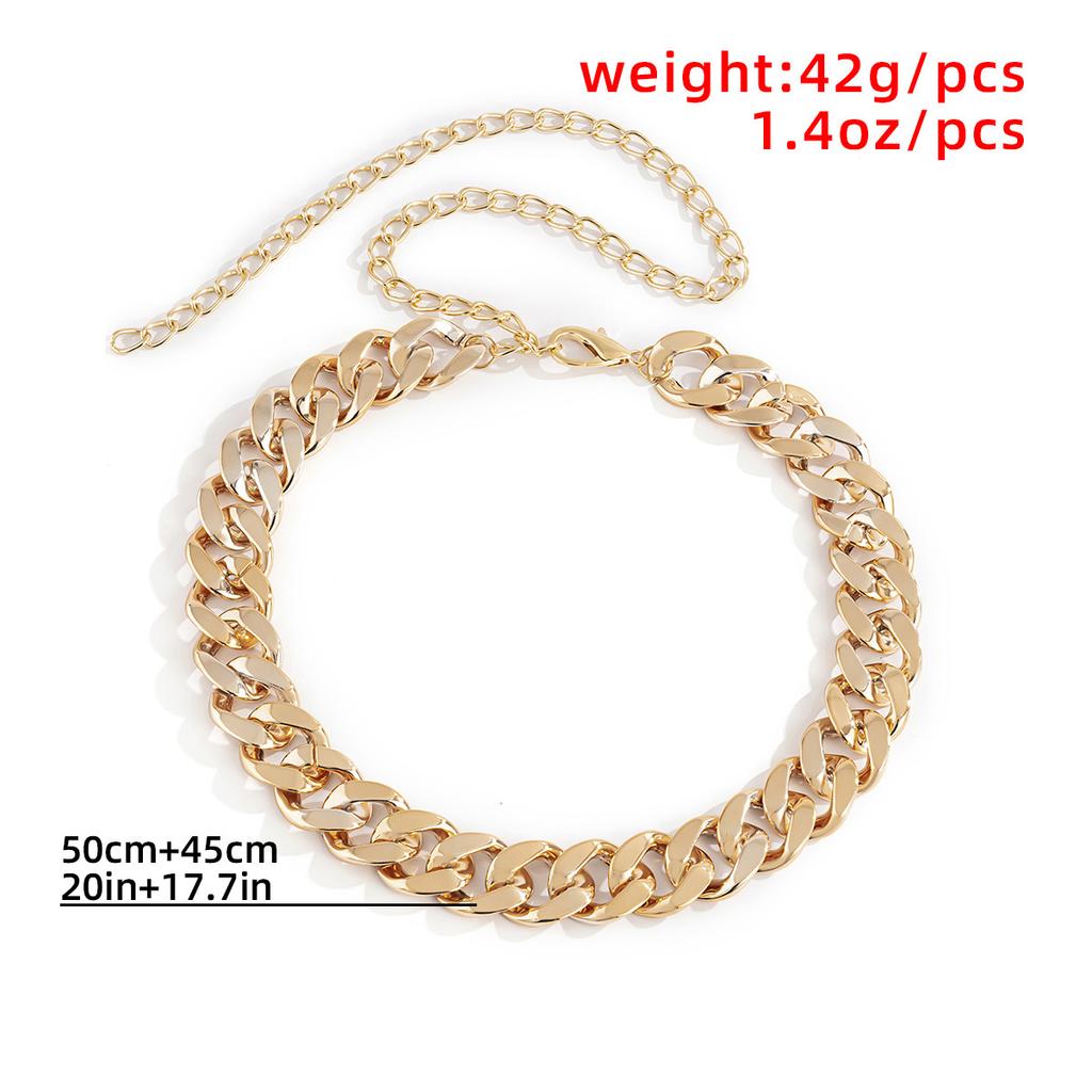 Punk Hip Hop Exaggerated Body Chain, Simple Single-Layer Thick Chain Dress Accessories Waist Chain