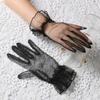 Ultra Thin Gauze Lace Gloves Short Wedding Mesh Gloves Elastic Women Tulle Gloves Ladies