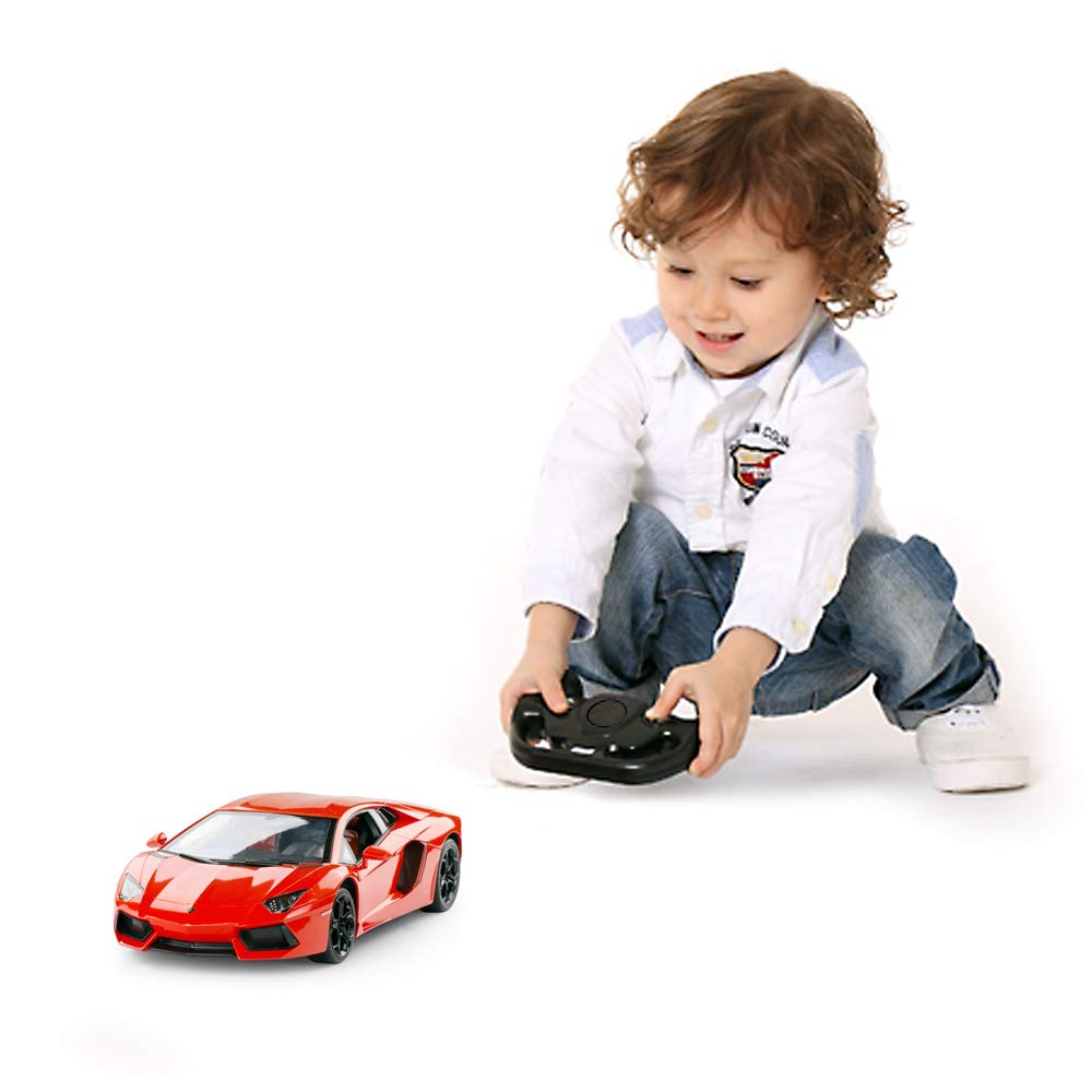 RASTAR Радиоуправляемая машина Lamborghini, Игрушечная машина, 1:14 Lamborghini Aventador LP700-4 Машинка на радиоуправлении с освещающимися фарами и задними фонарями, Оранжевая, 2.4 ГГц