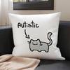 Autistic Cat Soft Button Pin Lover Case Plush Fabric Soft Pillowcase Double Sided Print Cushion Cover Household Gifts