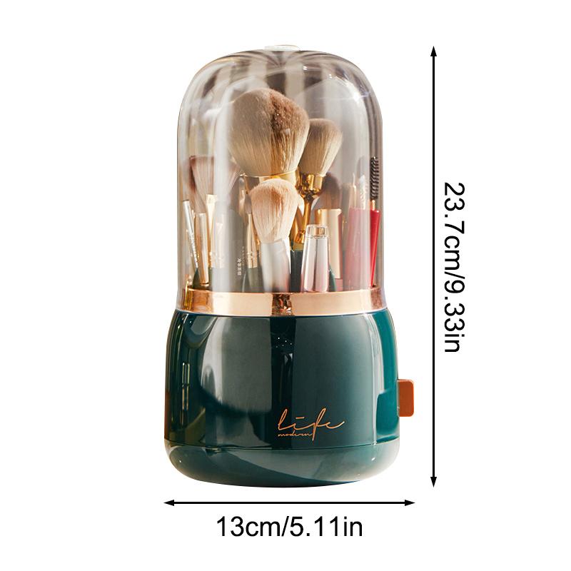 1PC Desktop Storage Box For Rotating Transparent Makeup Brush Storage Box Brush Holder Storage Bucket
