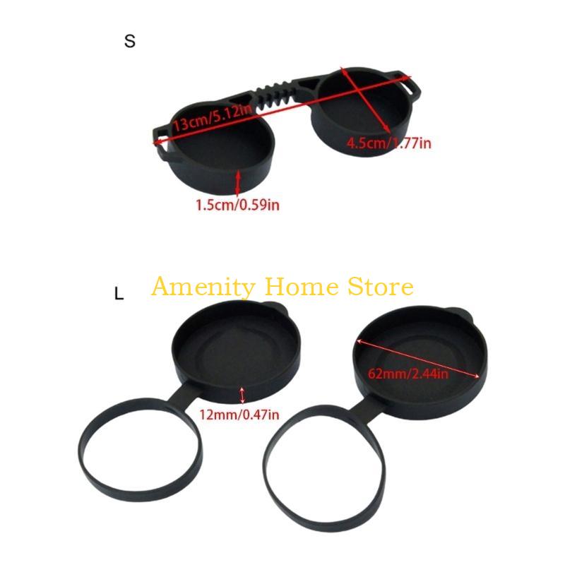 F26C Silicone Binoculars Telescope Dust Covers for 42 45mm / 62 65mm Telescope Lens Cover, Home Decoration Craft