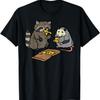 Raccoon Opossum Eating Pizza Funny Graphic Tee For Men Casual Cotton Tshirt
