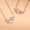 Cherry Blossom Necklace Girls Light Luxury Niche Design Sense Clavicle Chain Ins Korean Version Simple Crystal Women's