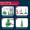 JOYFY 5 FT Pop Up Christmas Green Tree with Lights Collapsible Tinsel Christmas Tree Decorations for Home Holiday Party
