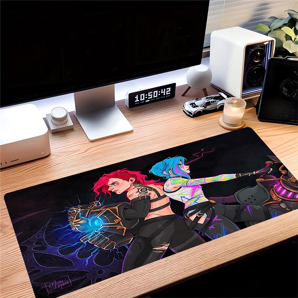 Cyberpunk Female Warriors Large Gaming Mouse Pad Nonslip Rubber Base Waterproof Desk Mat For Office Pc Laptop