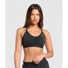 Спортивный бюстгальтер со сборками, черный B2a7a Bbbb