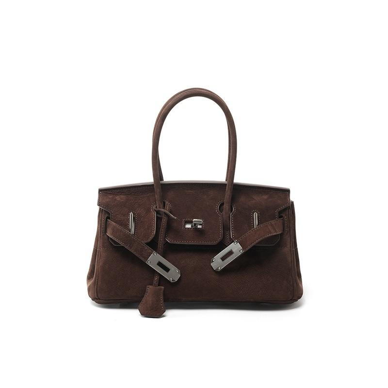 Замшевая горизонтальная платиновая сумка новая нишевая сумка высокого класса большой вместимости женская универсальная женская кожаная сумка