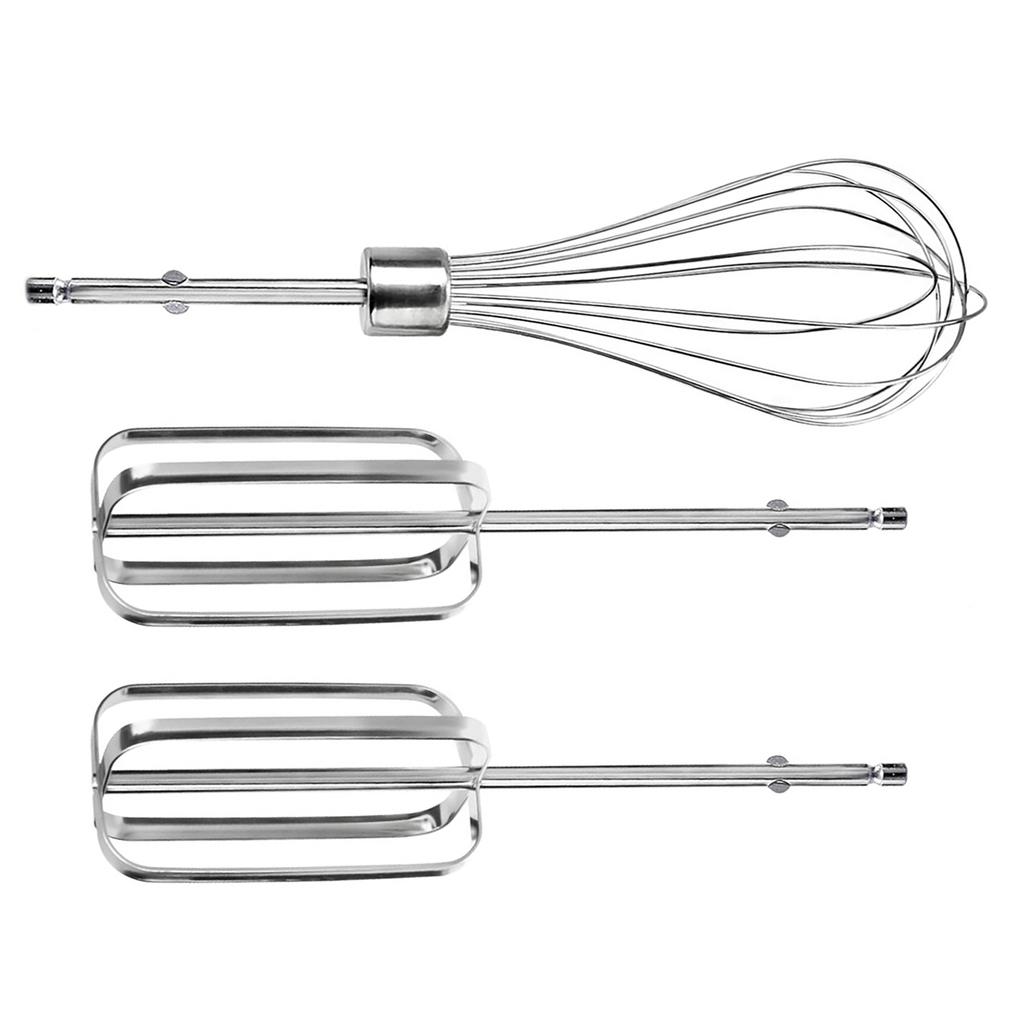 Pack of 3 Stainless Steel Beater Attachments Flour Mixing Whisk Handheld Mixer Accessories Perfect for Hand Mixer Baking