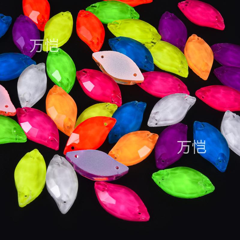 Стекло Лист Ивы Ручная Вышивка Дрель, Русалка Неоновый Флуоресцентный Плоское Дно Сделай Сам Одежда Обувь И Носки Бриллиантовые Ювелирные Аксессуары Стразы