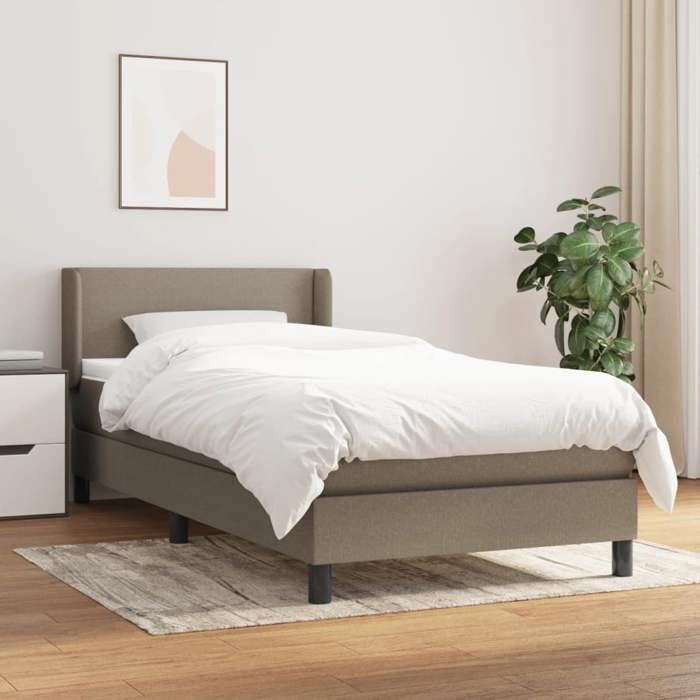 Maison Exclusive - Sommier à lattes de lit avec matelas Taupe 90x190 cm Tissu