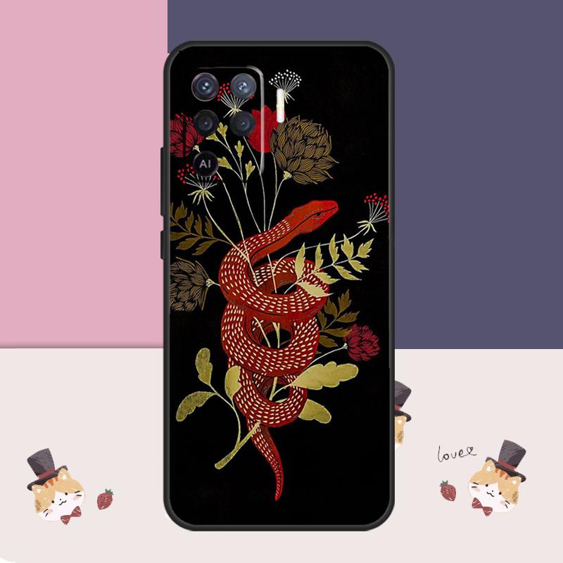 Чехол 'Цветок змеи' для Oppo A76 A96 A16 A60 A98 A58 A78 A18 A38 A80 A40 A77 A57 A17 A74 A54 A94 A15 A5 Pro