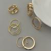Nightclub Style Drip Oil Diamond Crystal Joint Ring Retro Ethnic Style Exaggerated Gemstone Combination Set Ring Jewelry