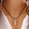Necklace Clear Natural Rock Stone Bullet Pendant Necklace Crystal Quartz Chain Jewelry