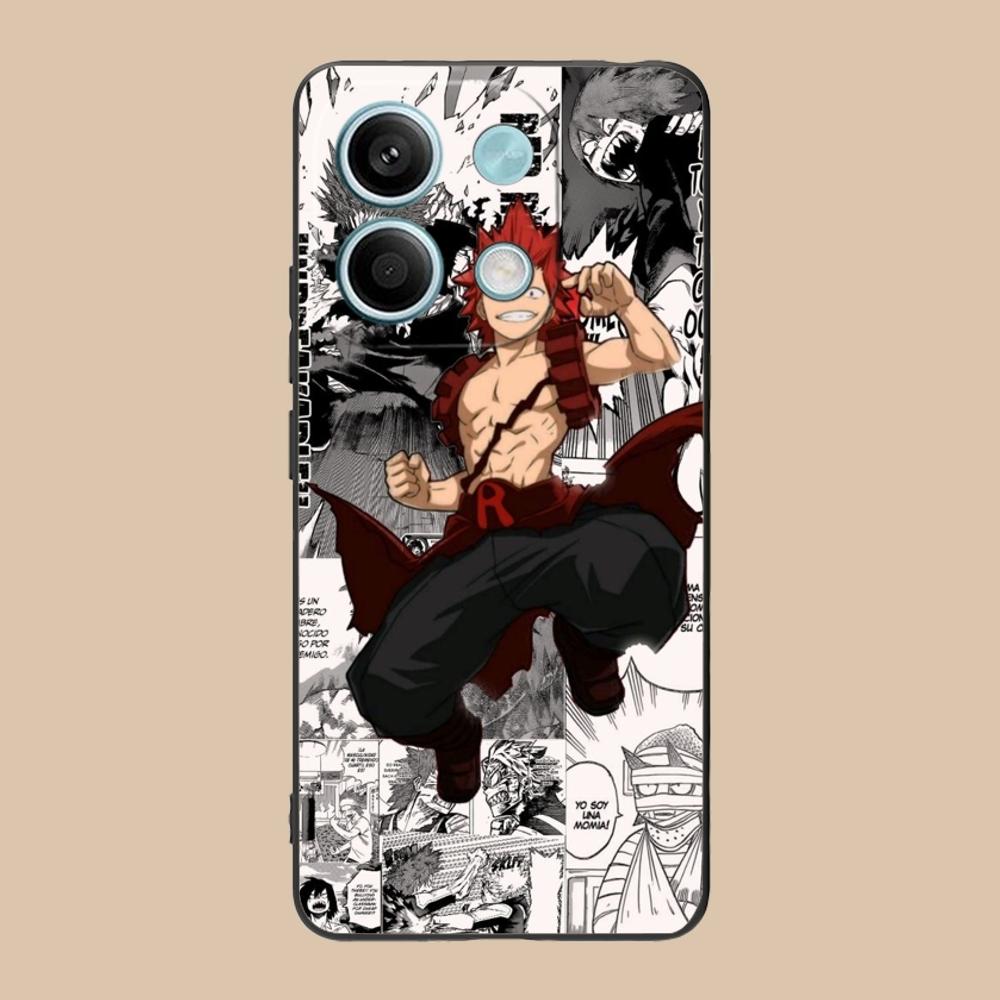 Hero Kirishima Eijirou Mobile Phone Case for Xiaomi Redmi 13 13C 12 12C 10 10C A1 A2 A3 Plus 5G Black Soft Phone Cover Shell