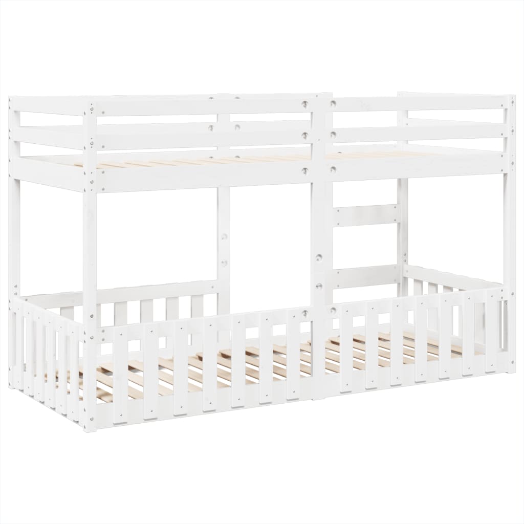 Bunk Bed White 90x200 cm Solid Pine Wood