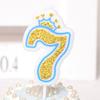 Золотая блестящая свеча-цифра для праздничного торта на свадьбу, украшение для пирога, детский подарок