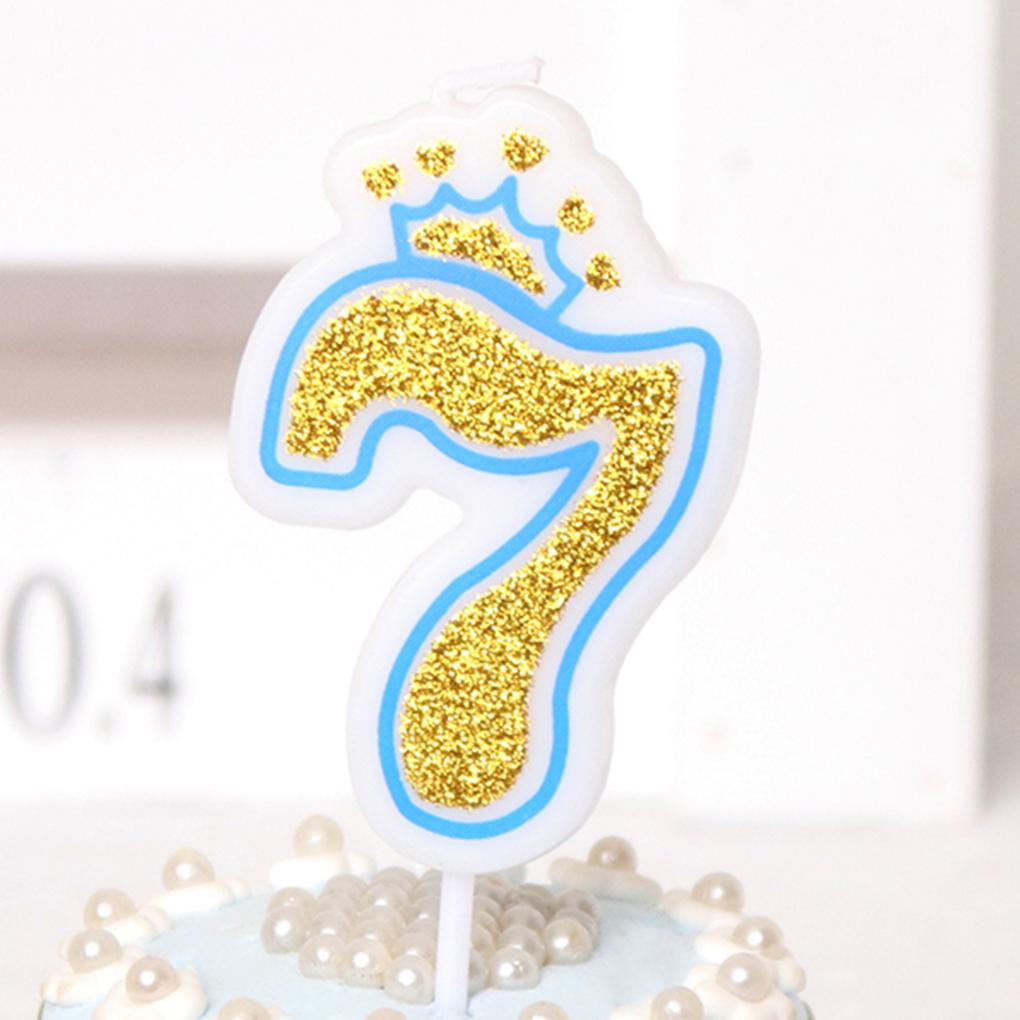 Золотая блестящая свеча-цифра для праздничного торта на свадьбу, украшение для пирога, детский подарок
