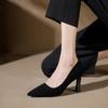 Fashion Autumn Suede Women's High Heels Soft Soled Anti Slip Work Footwear Sexy Black Fashion Pumps Casual Comfort Women's Shoes Mujer
