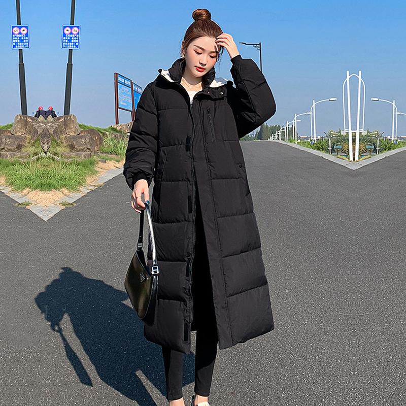 Women's Winter Parker Coat Warm Jacket Puffy Zipper Warm Jacket Hooded Lined Padded Cotton Jacket