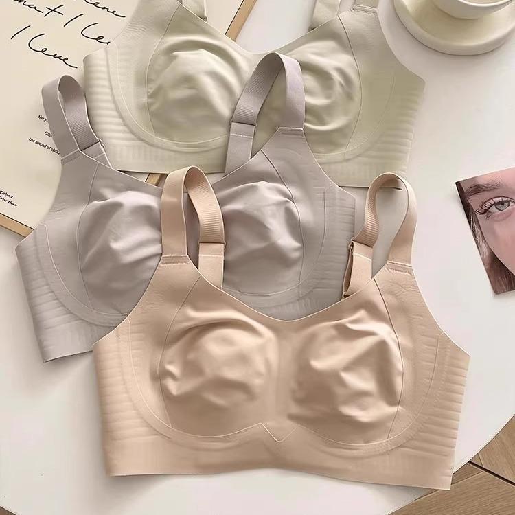 Traceless adjustment type ultra-thin underwear women's big breasts show small breasts, anti-sagging full cup thin bra cover
