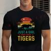 Summer Cotton T-shirt Just A Girl Who Loves Tigers Graphic Motorcycle Tee Casual Short-sleeve Motorbike Cycling Top