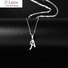 Initial A -Z Letters Pendant Necklace For Women Men Trendy Stainless Steel Link Sweater Chain Necklaces Jewelry Gift
