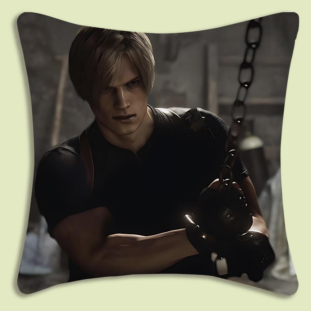 Pillow Covers Cartoon Leon Kennedy Sofa Decorative Home Double-Sided Printing Short Plush Cute Cushion Cover