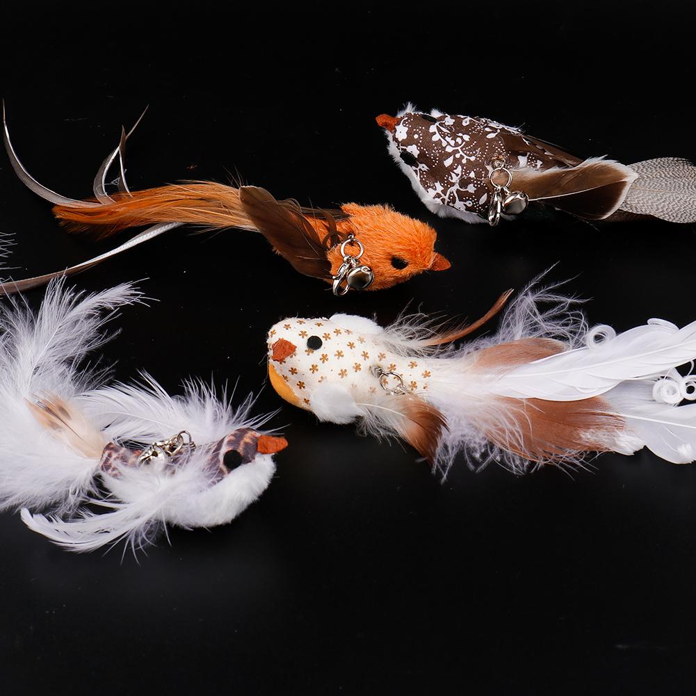 Игрушки для кошек, имитация птицы, интерактивные игрушки, забавная птица из перьев с колокольчиком, игрушка-палочка для котенка, игрушка-дразнилка, кошачьи товары