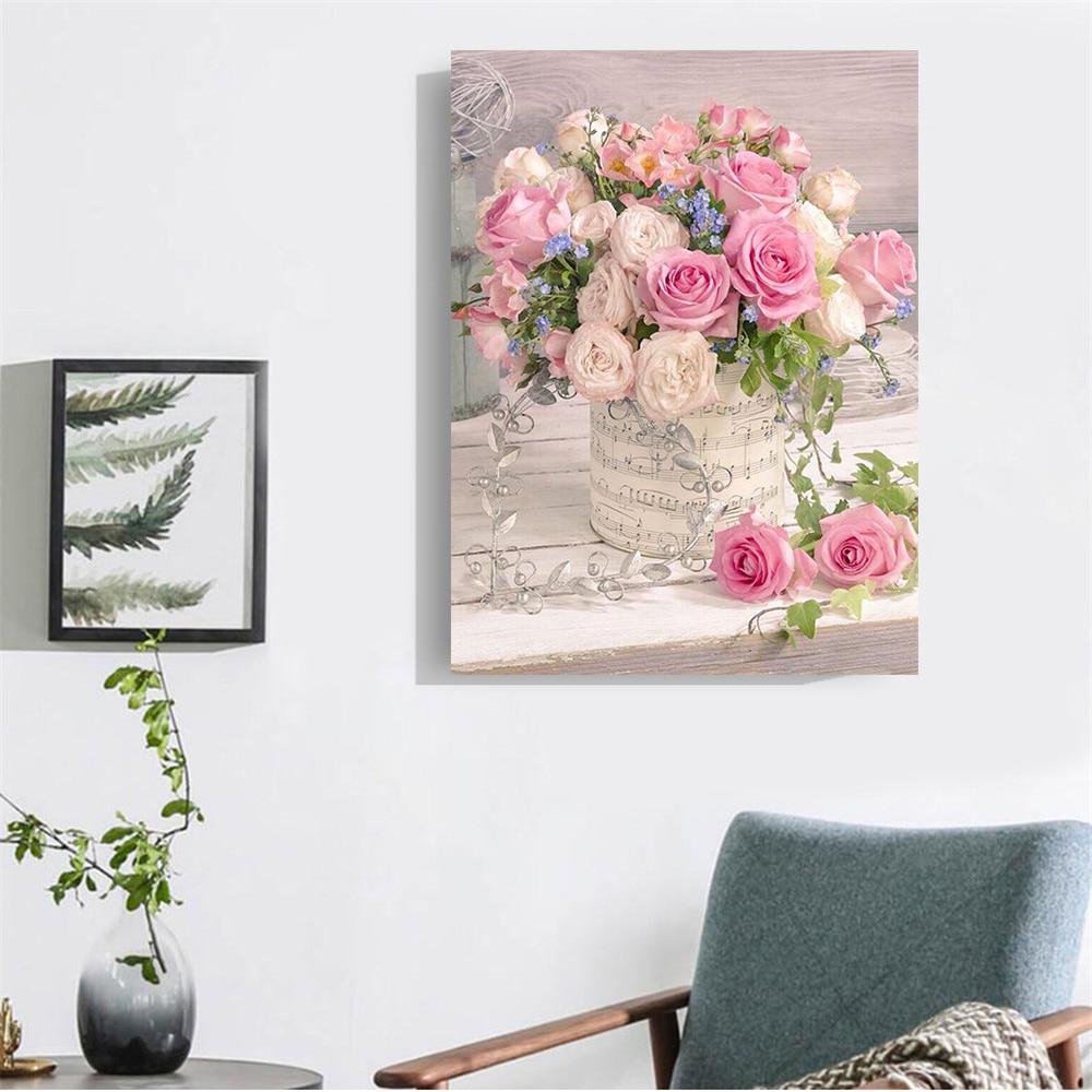 Diamond Painting Flower Cross Stitch Kit Diamond Mosaic Full Square Drill Diamond Embroidery