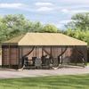 Pavilion with Side Walls 6 x 3 m Cream Polyester and Steel 190