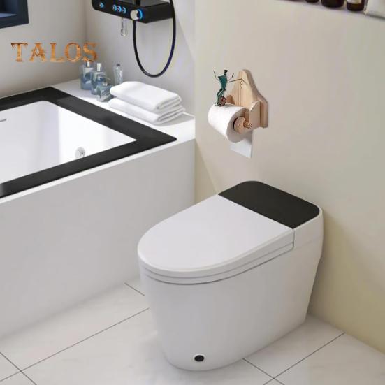 Держатель для туалетной бумаги с забавным дизайном в виде лягушки, простая в установке настенная деревянная подставка для рулонов бумаги, декор для ванной комнаты