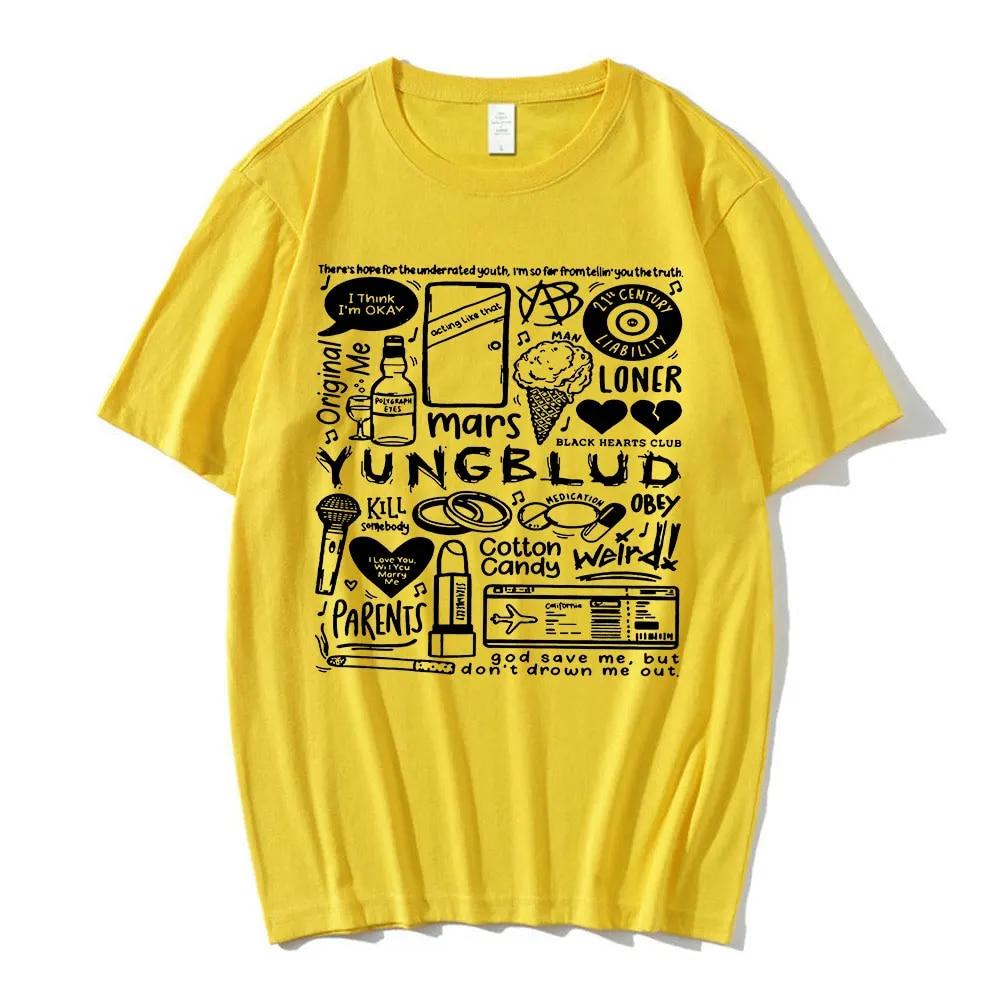 Футболка с принтом Yungblud, унисекс WoUnisex, футболка большого размера с круглым вырезом и короткими рукавами, футболка в стиле хип-хоп, футболки унисекс с графикой, уличная одежда