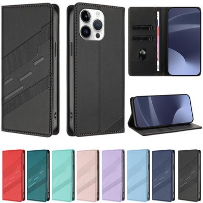 Чехол для iPhone 14 15 16 Plus Pro Max 16E Книжка-подставка Кожаный чехол-кошелек Обложка
