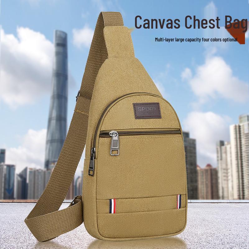 Korean Style Men's Oxford Cloth Crossbody & Waist Bag - Canvas Chest & Shoulder Bag