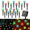 15/20 в 1 солнечные кристаллические светильники уличные разноцветные сказочные гирлянды декоративный пластиковый колышек солнечный заряженный садовый светильник для дорожек