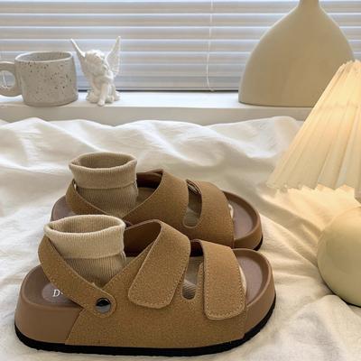 Нишевые сандалии женские летние новые модные на толстой подошве с пляжными сандалиями