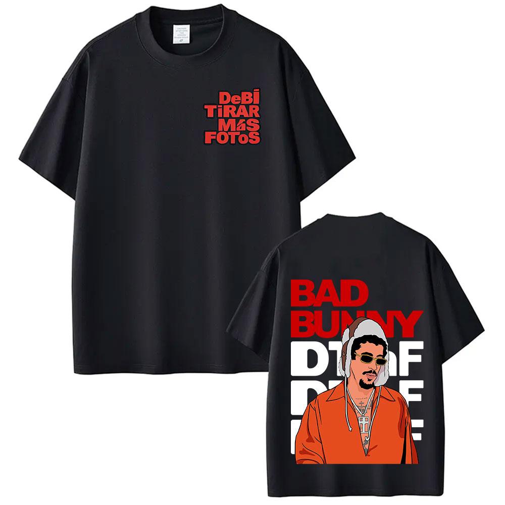 Рэпер Bad Bunny Тур Деби Тирар Мас Фото DTMF Фанаты Футболки Хип-Хоп Оверсайз Модная Одежда Хлопок Женщины Мужчины Футболки